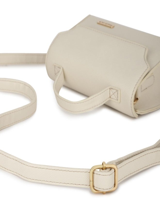 Fastrack Women’s White Satchel | Multi-Carry Bag with Faux-Leather Handle, Adjustable Strap & Quick-Access Pocket - Image 5